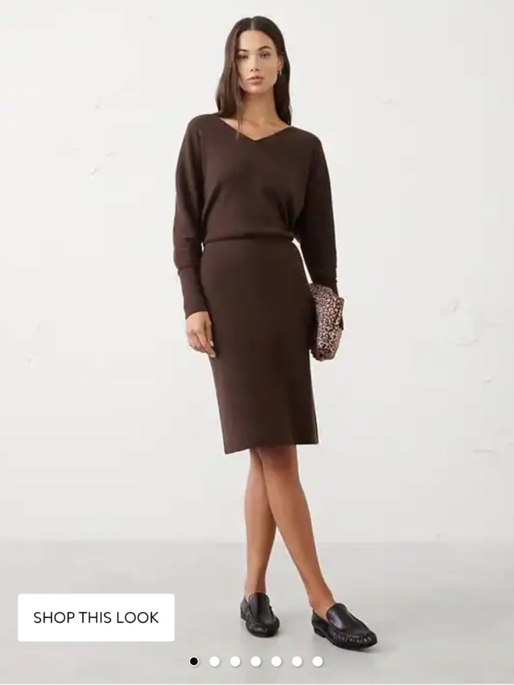 Banana Republic Dark Brown Knit Dress Skirt